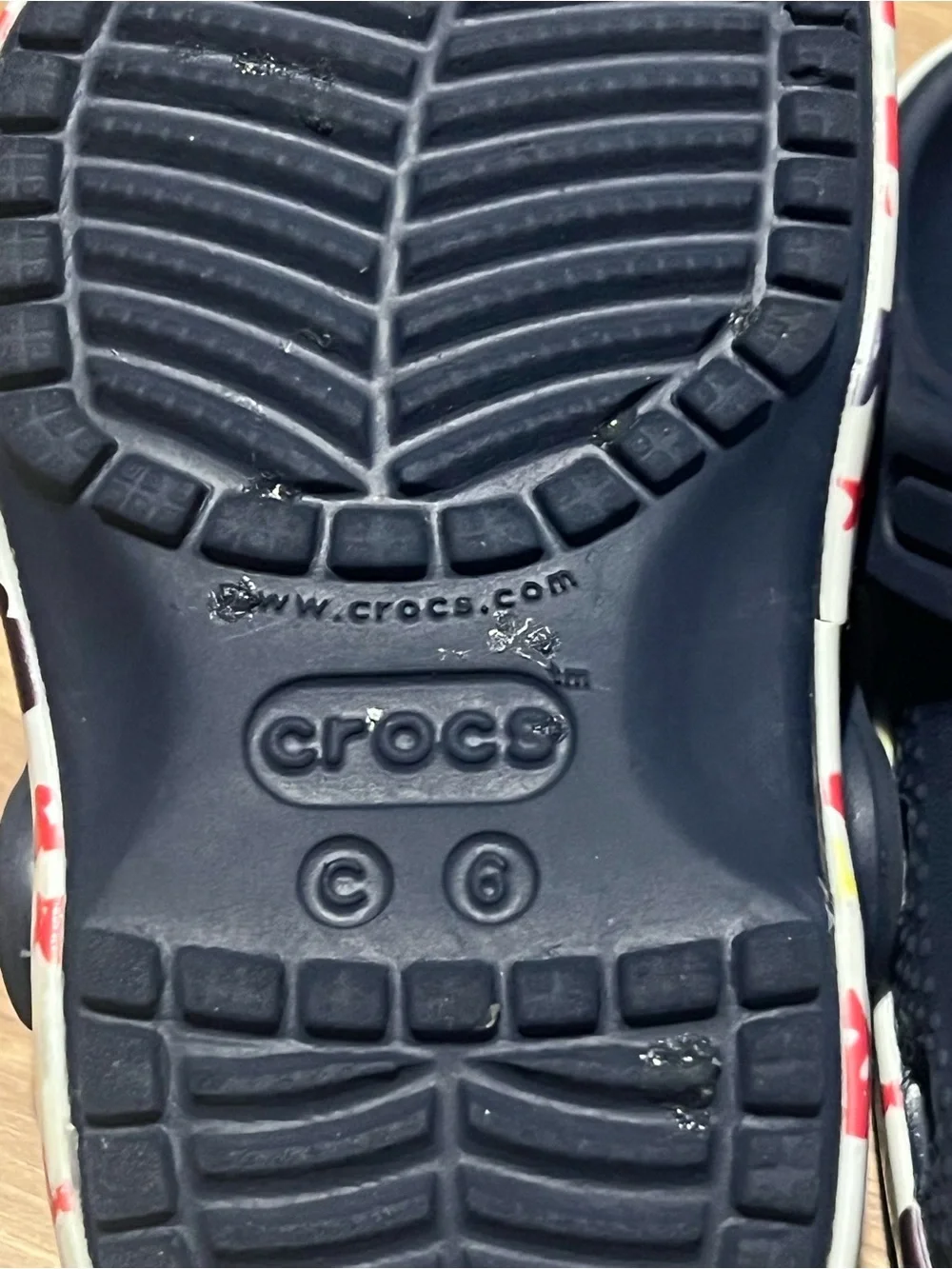 CROCS Navy Kids Sandals with Mickey Mouse Icons